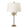 Amarilli Table Lamp in a Bronze and Gold Patina Finish with Ivory Shade