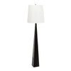 Ascent Floor Lamp in Black with White Faux Silk Hard Backed Shade