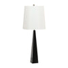 Ascent Table Lamp in Black with White Faux Silk Hard Backed Shade