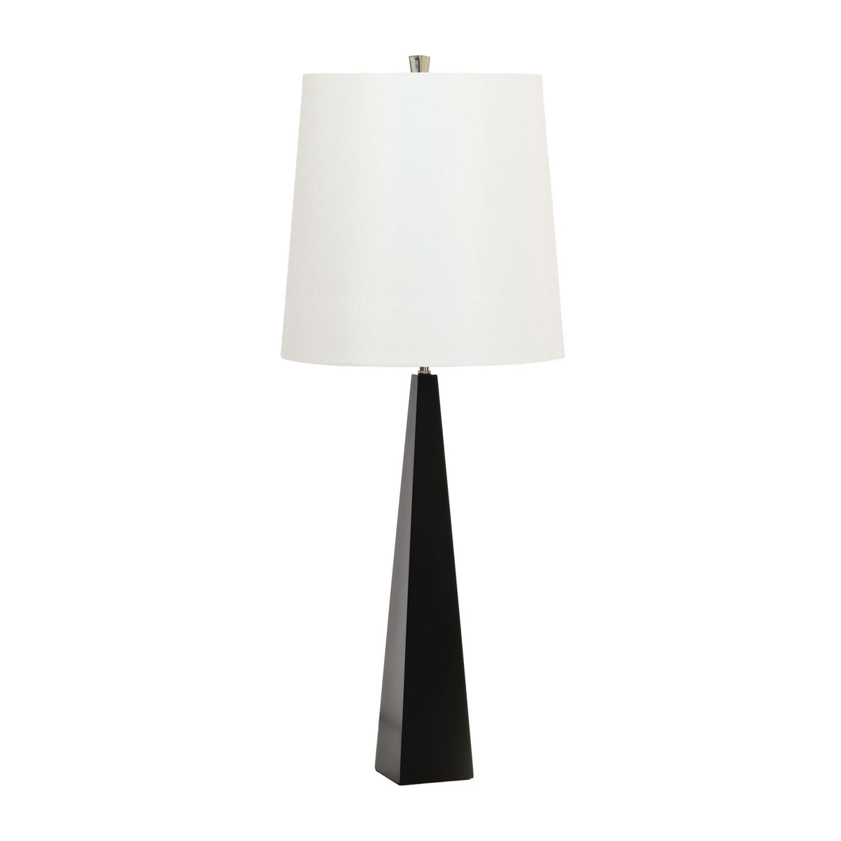 Ascent Table Lamp in Black with White Faux Silk Hard Backed Shade
