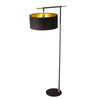 Balance Floor Lamp in Black and Polished Brass with Black Shade