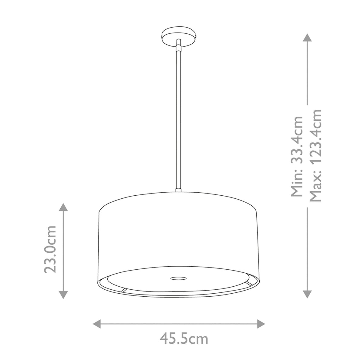 Balance Single Pendant in Black and Polished Nickel with White Shade