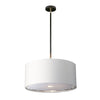 Balance Single Pendant in Black and Polished Nickel with White Shade