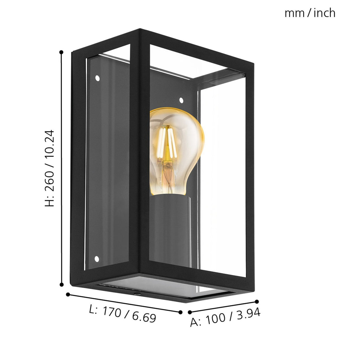 Alamonte 1 IP44 Outdoor Wall Light in Black