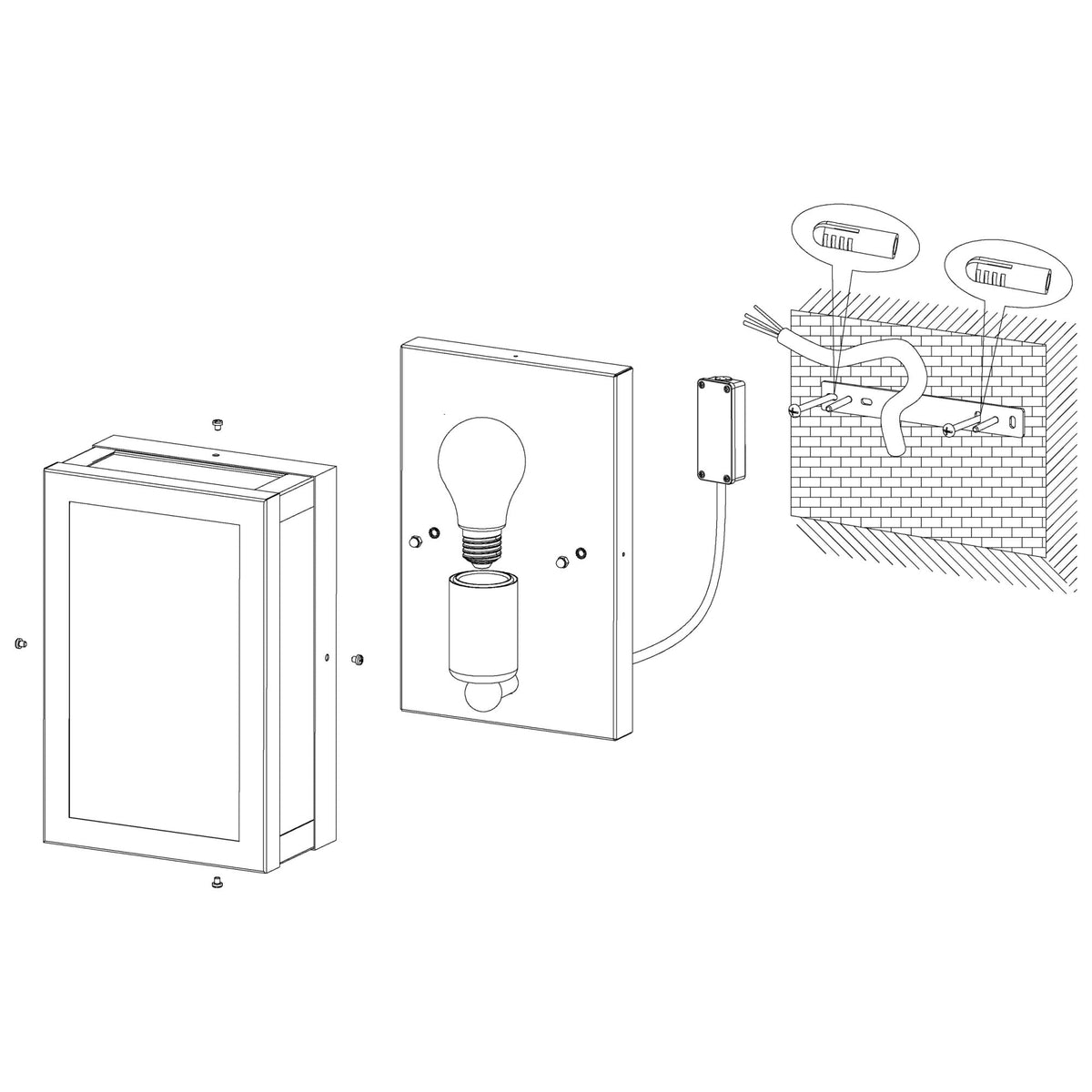 Alamonte 1 IP44 Outdoor Wall Light in Black