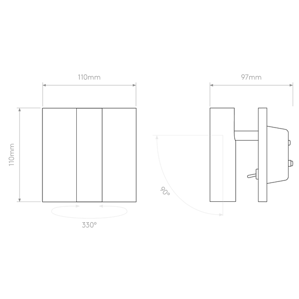 Enna Square LED Switched Reading Light in Bronze