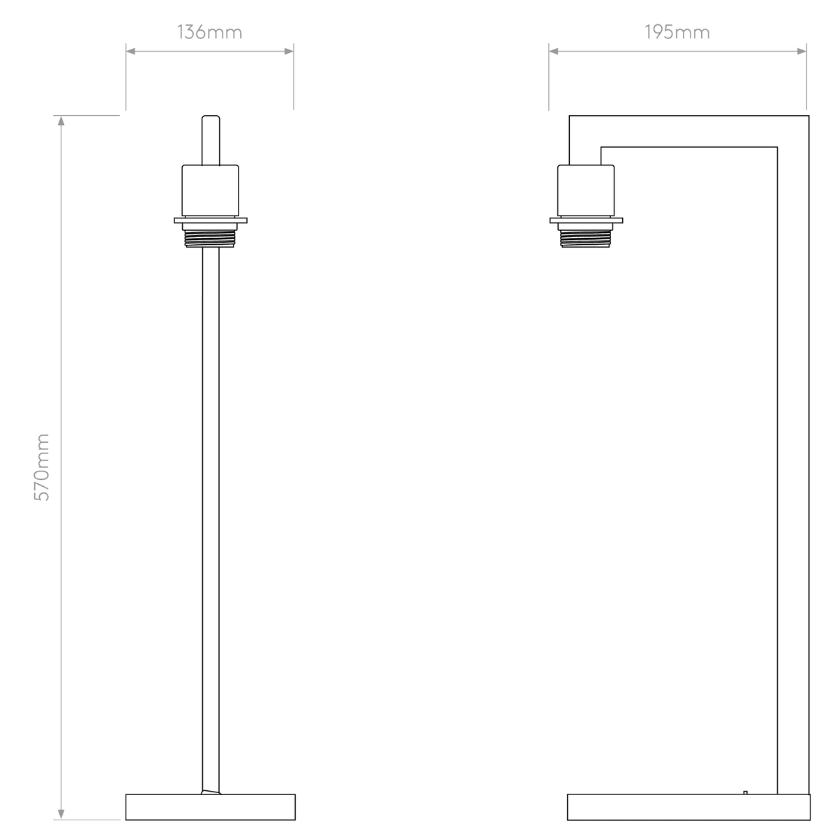 Ravello Switched Table Light in Matt Nickel