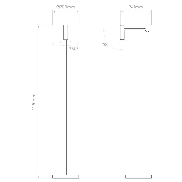 Enna LED Floor Lamp in Matt Gold