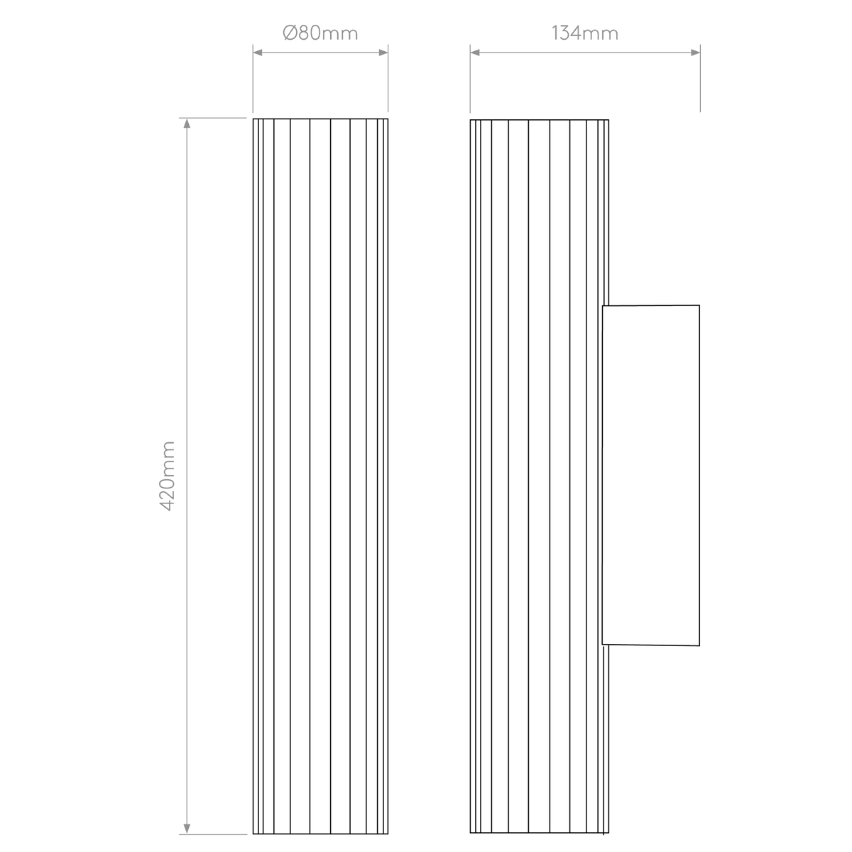 io 420 LED IP44 Wall Light in Polished Chrome