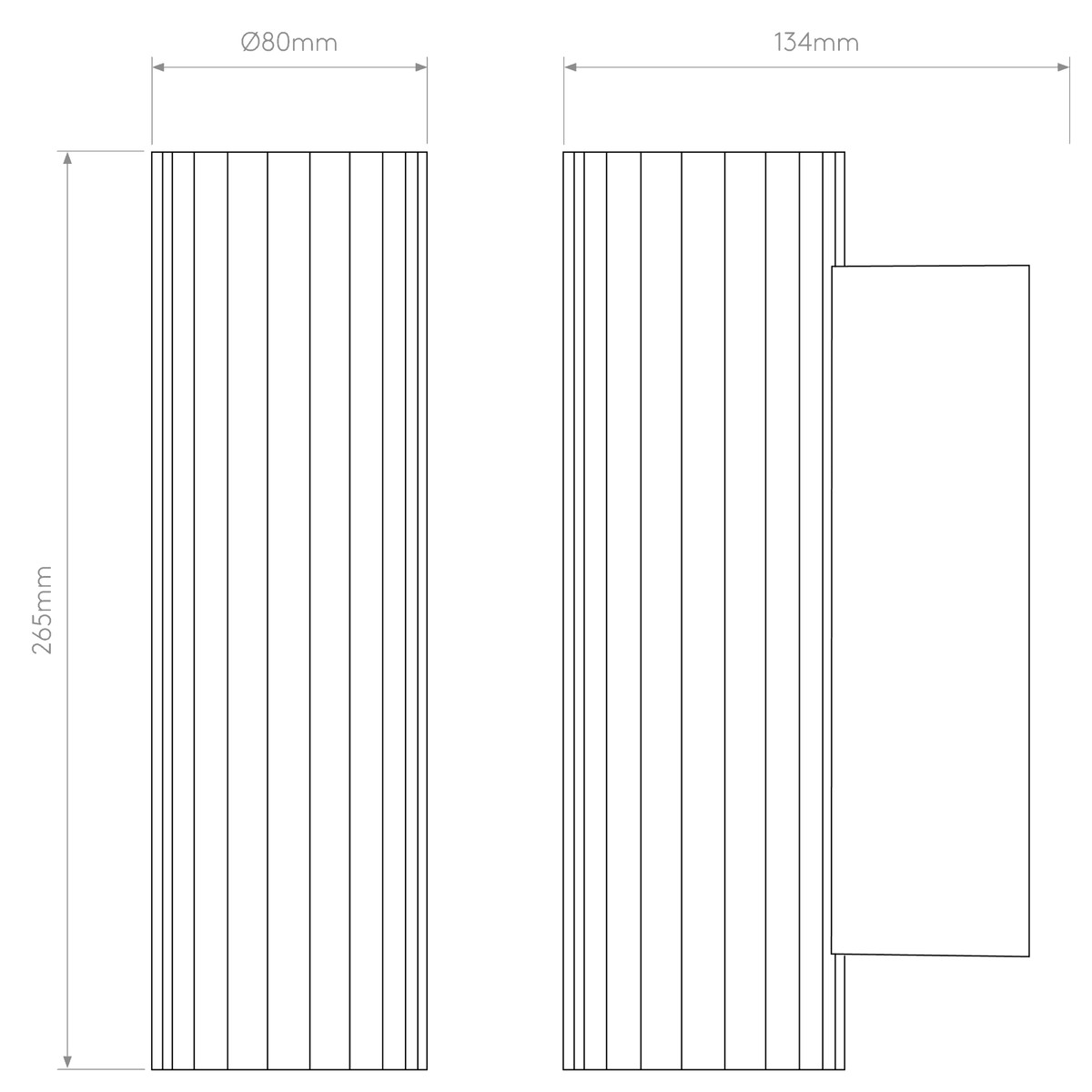 io 265 LED IP44 Wall Light in Polished Chrome