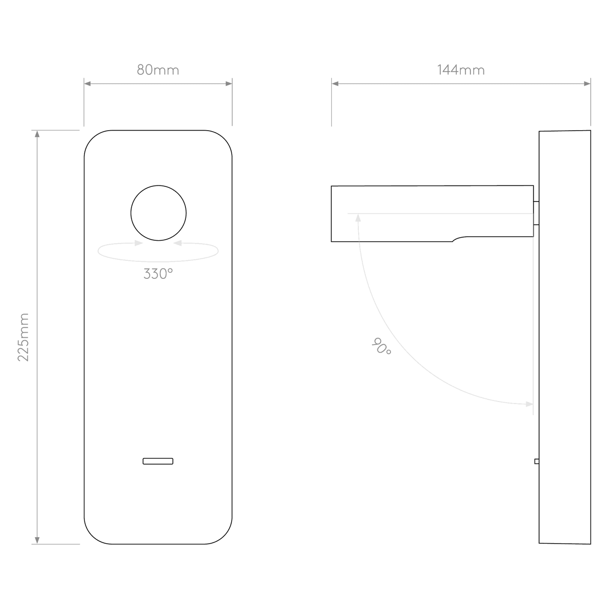 Enna Surface Reader Light with USB in Matt White
