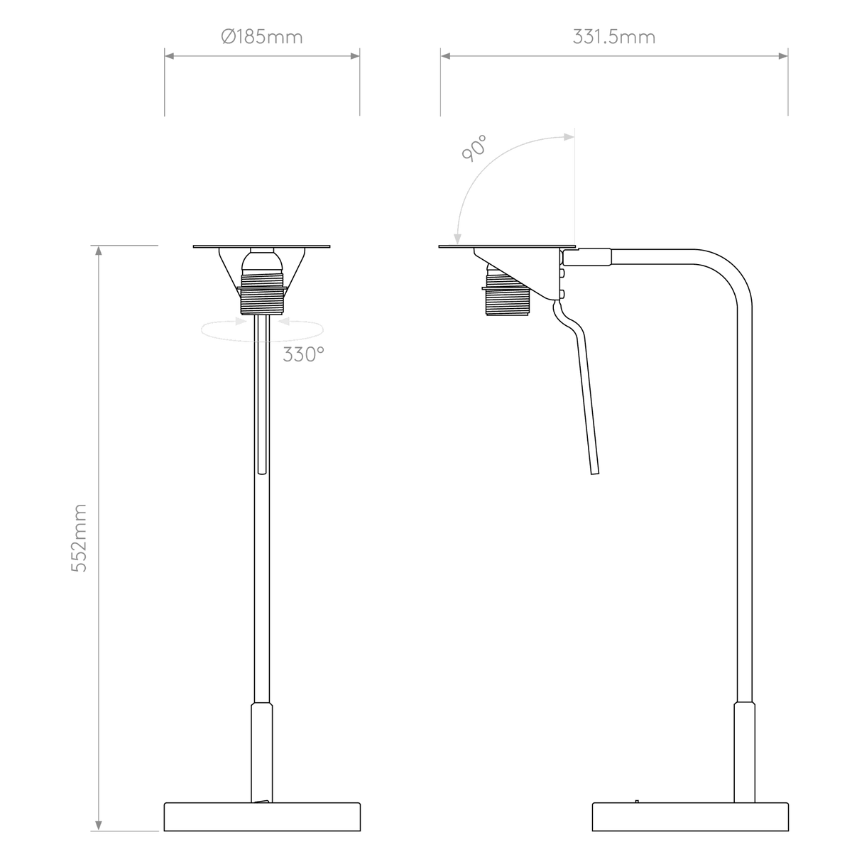 Mitsu Table Lamp in Matt Nickel