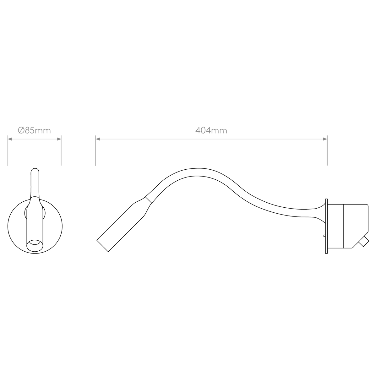 Lucca Recessed Switched LED Reading Light in Matt Black