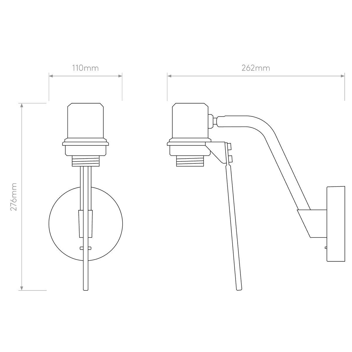 Edward Adjustable Switched Wall Light in Matt Black