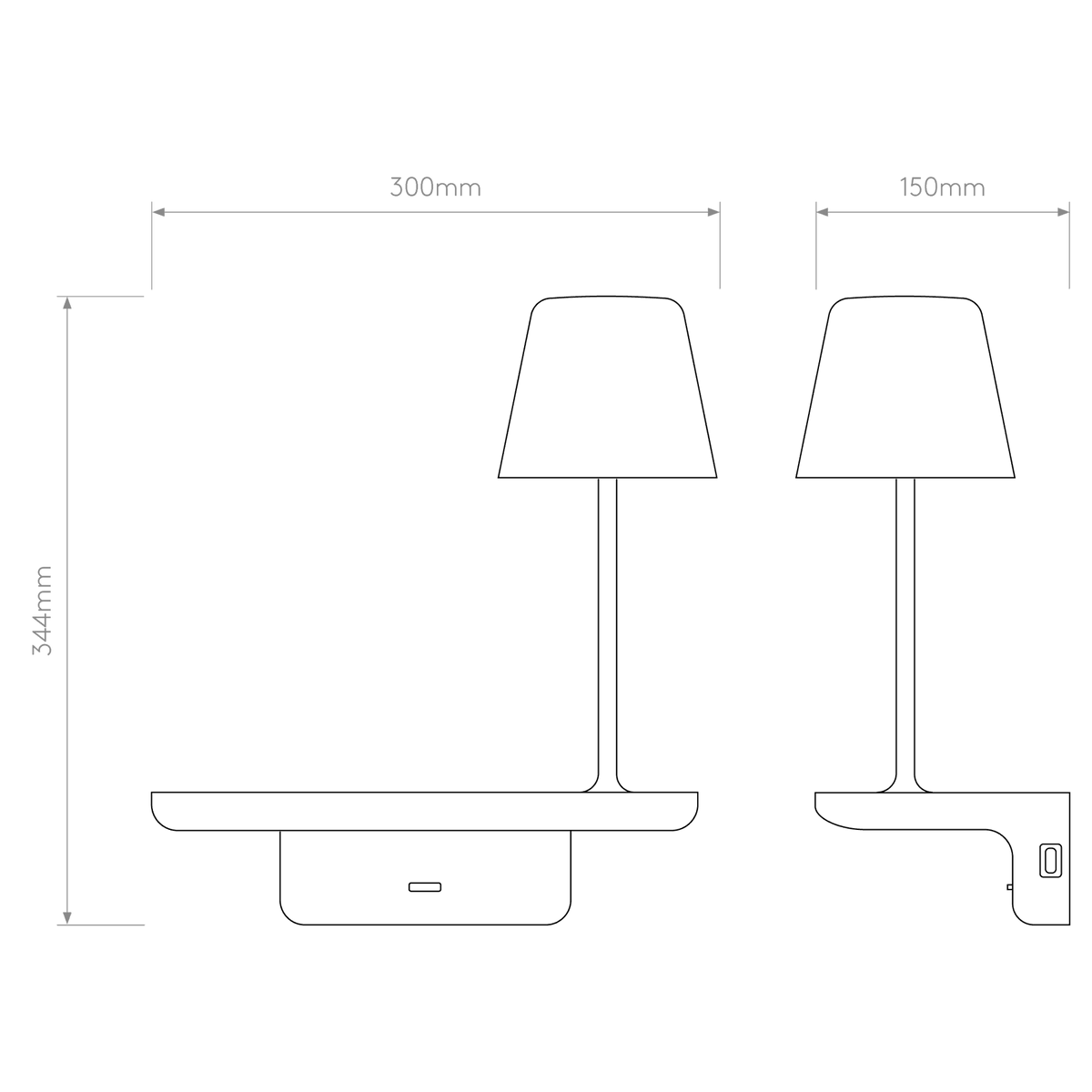 Ito Wireless and USB Charging Wall Reading Light in Matt White