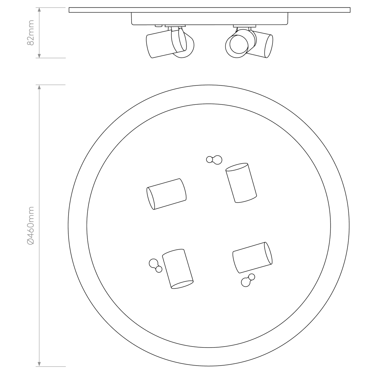 Elba Ceiling Base 460 Matt White