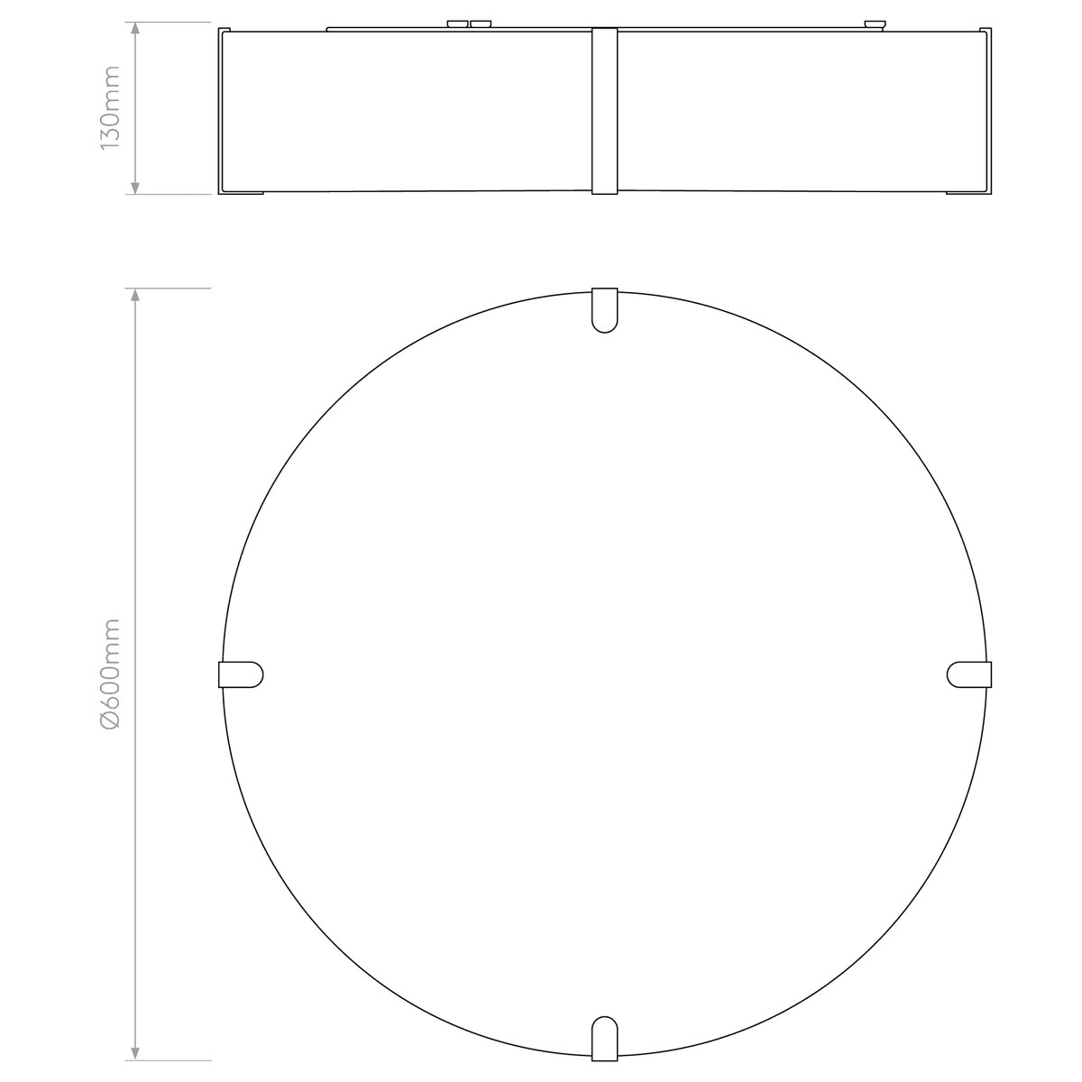 Elba Round 600 Shade in White