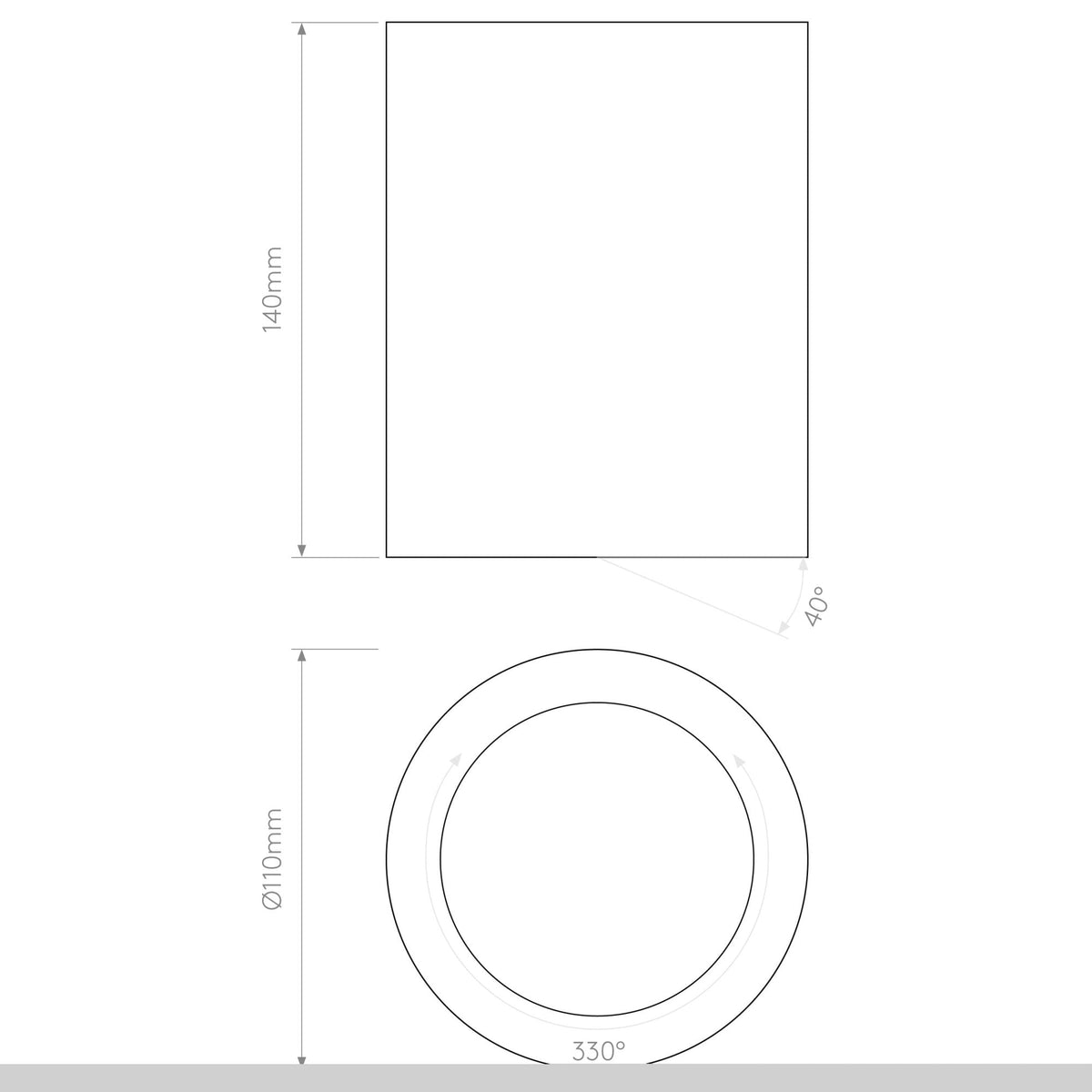 Osca 140 Adjustable Round Surface Mounted Downlight