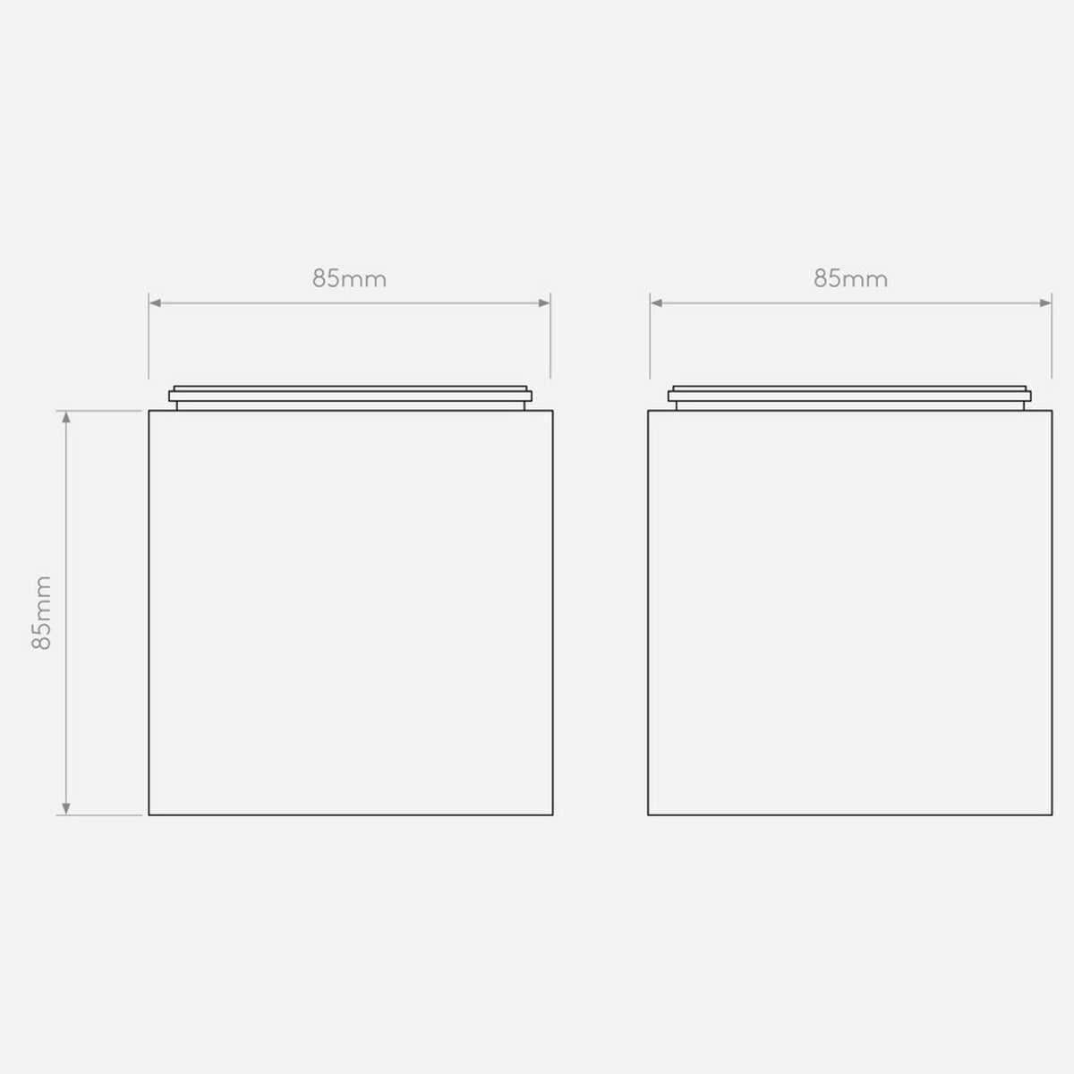 Kos Square Surface Mounted Downlight IP65 in White