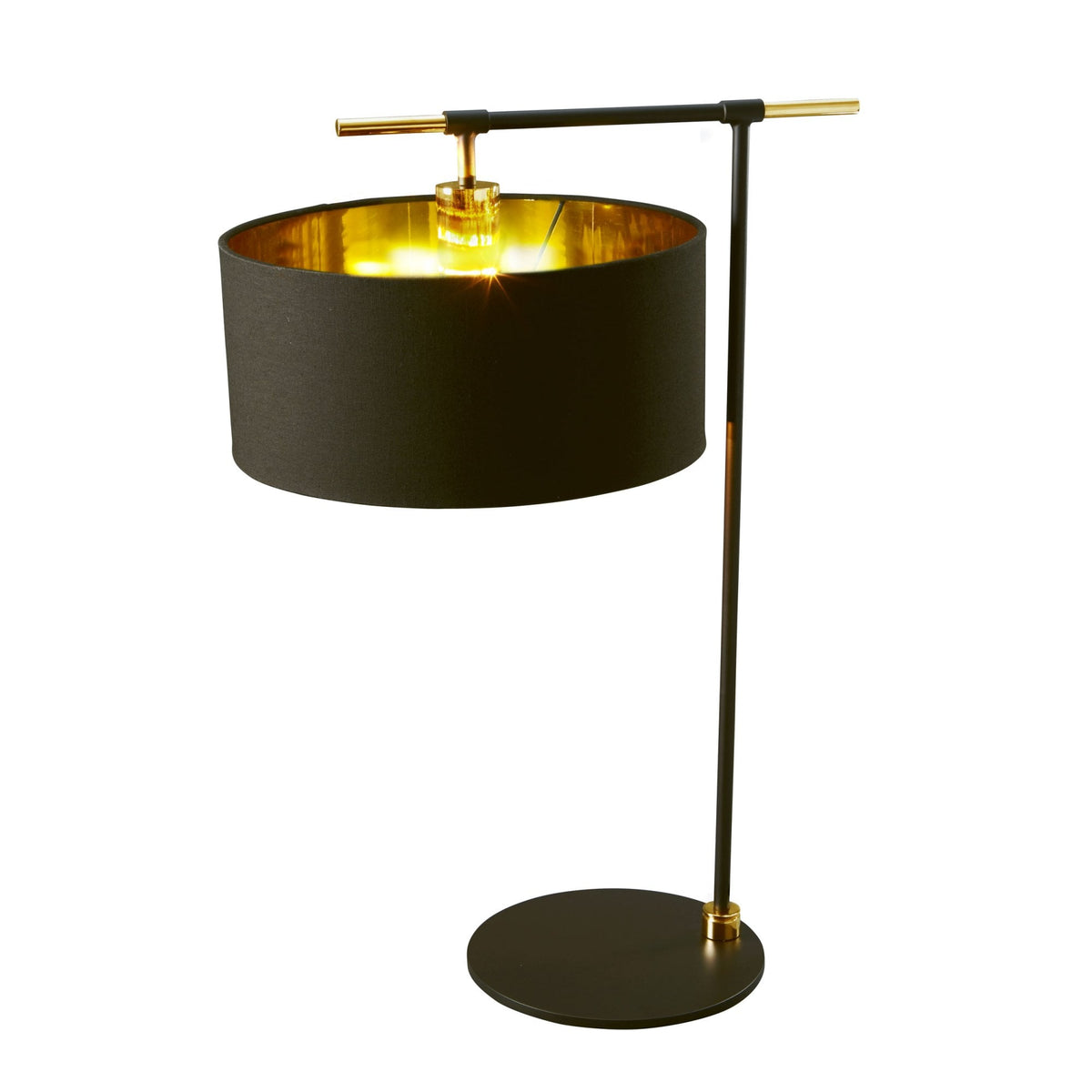 Balance Table Lamp in Black and Polished Brass