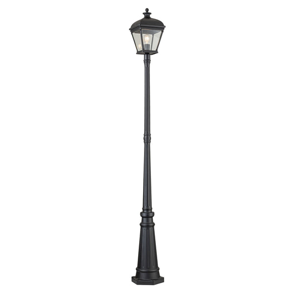 Bayview Large IP44 Lamp Post in Black with Clear Bevelled Glass