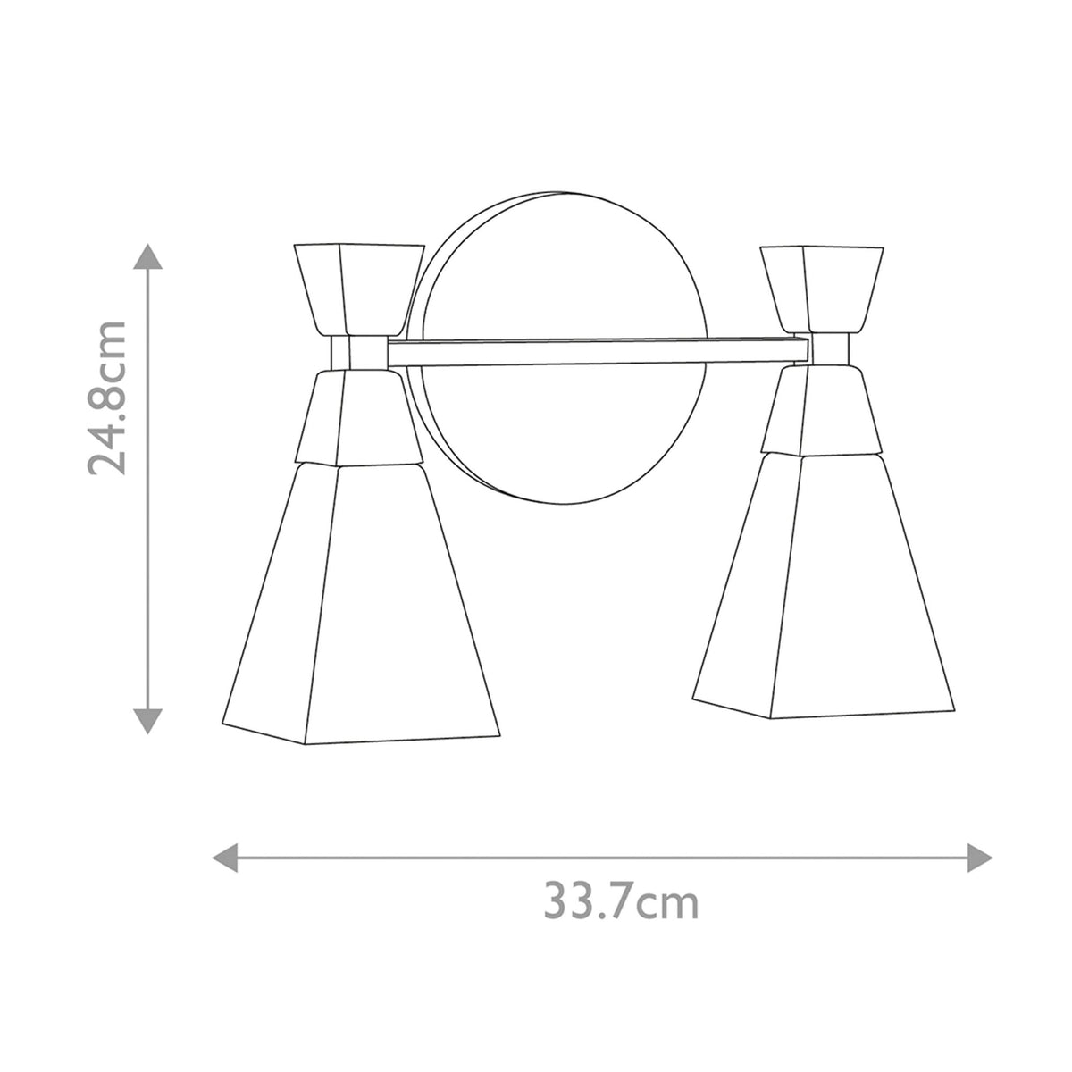 Bowtie Twin IP44 Wall Light in Matt Black with White Glass Diffusers