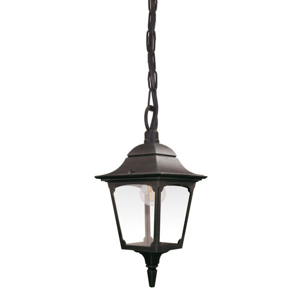 Chapel IP44 Pendant Chain Lantern in Black