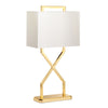 Cross Table Lamp in Polished Gold with Ivory Shade