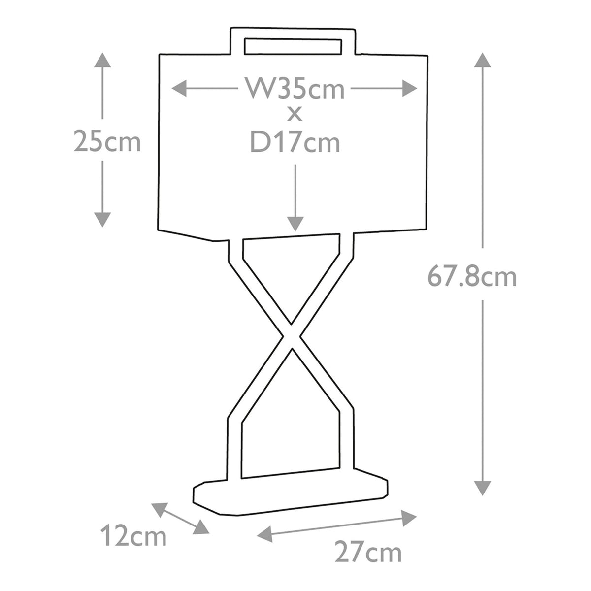 Cross Table Lamp in Polished Gold with Ivory Shade