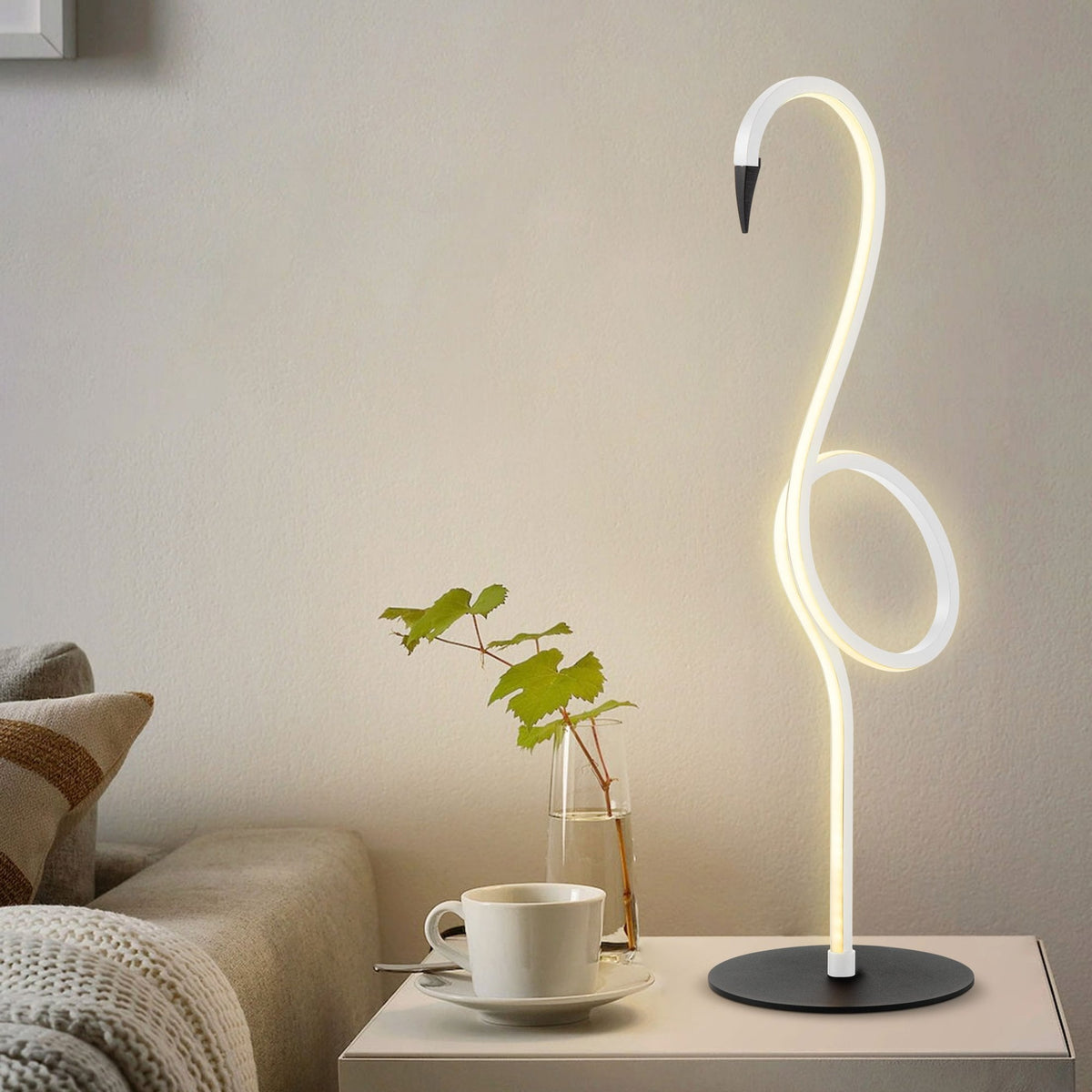 Flamingo LED Table Lamp in a White Finish