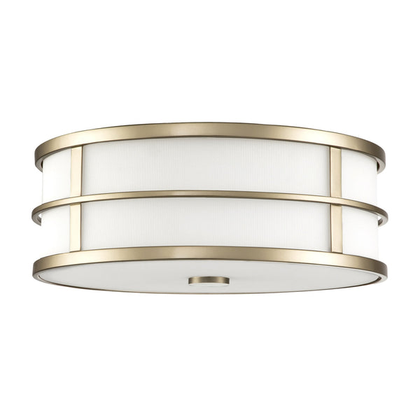 Fusion Three Light Flush Mount in Painted Natural Brass
