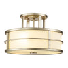 Fusion Three Light Semi Flush in Painted Natural Brass