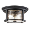Merrill Flush Mount Light in Black with Clear Seeded Glass