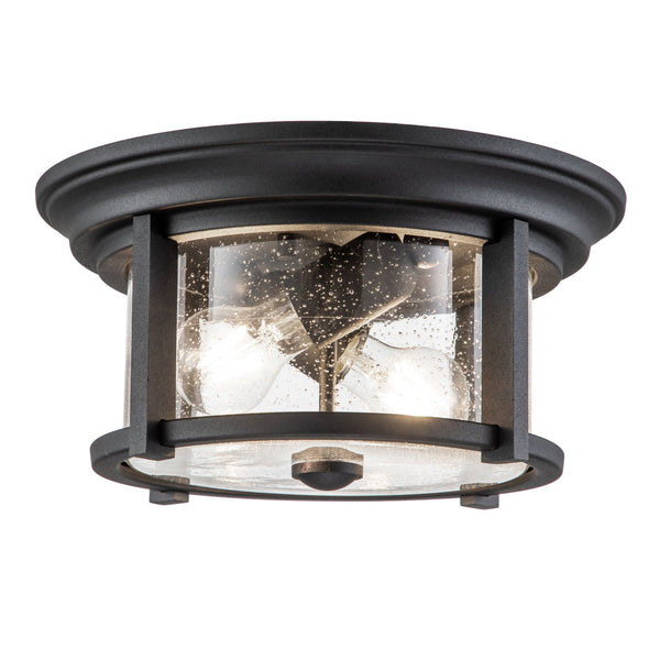 Merrill Flush Mount Light in Black with Clear Seeded Glass