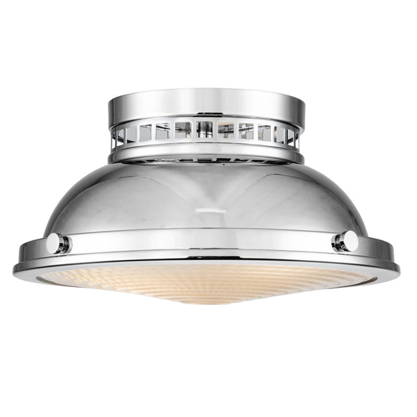 Amelia Flush Ceiling Light in Polished Chrome with Glass Diffuser