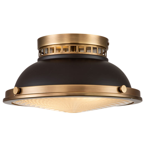 Amelia Flush Ceiling Light in Buckeye Bronze and Restoration Bronze with Glass Diffuser