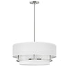 Graham Large Duo Mount Semi Flush or Pendant in Polished Nickel with Off White Shades