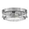 Harper Flush Ceiling Light in Polished Chrome with Clear Seeded Glass Diffuser