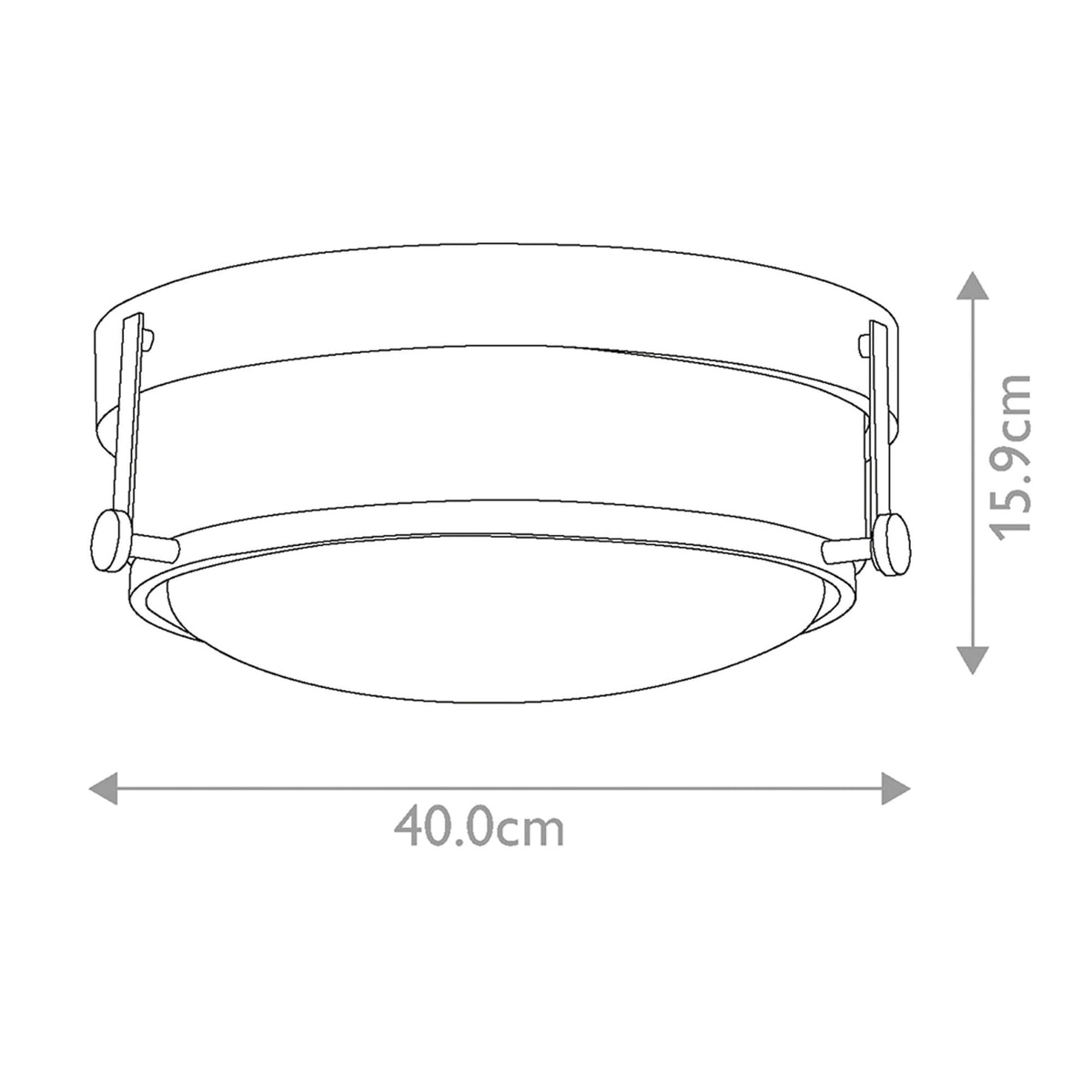 Harper Flush Ceiling Light in Heritage Brass with Clear Seeded Glass Diffuser