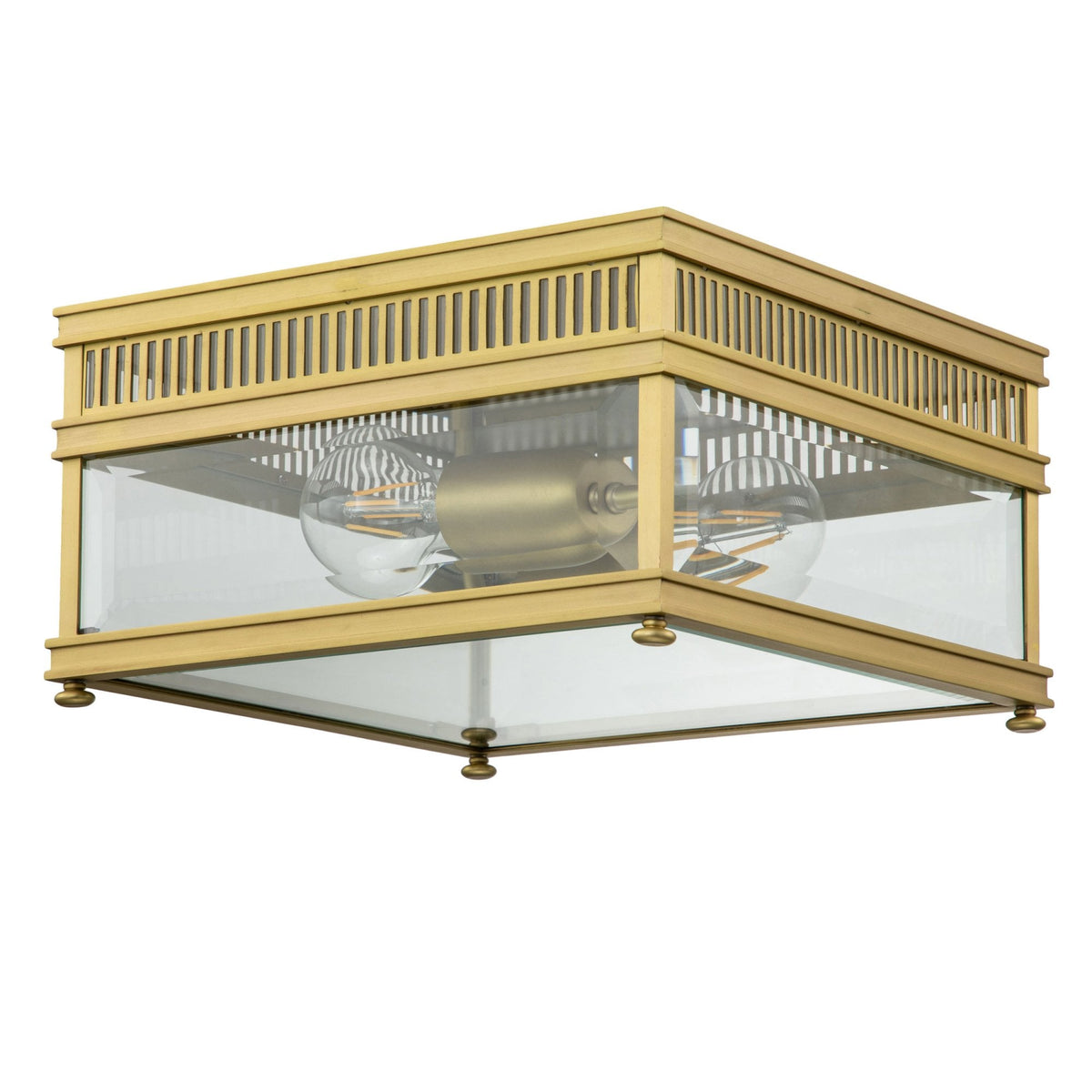 Holborn Coastal IP44 Exterior Ceiling Light in Brushed Brass