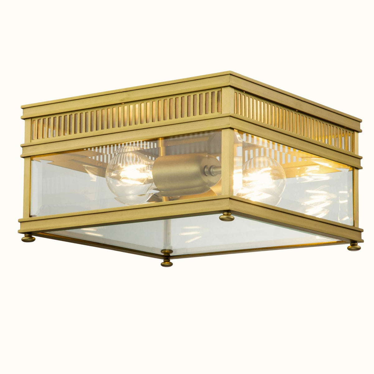 Holborn Coastal IP44 Exterior Ceiling Light in Brushed Brass