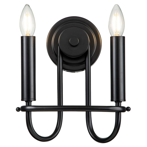 Capitol Hill Two Arm Wall Light in Black