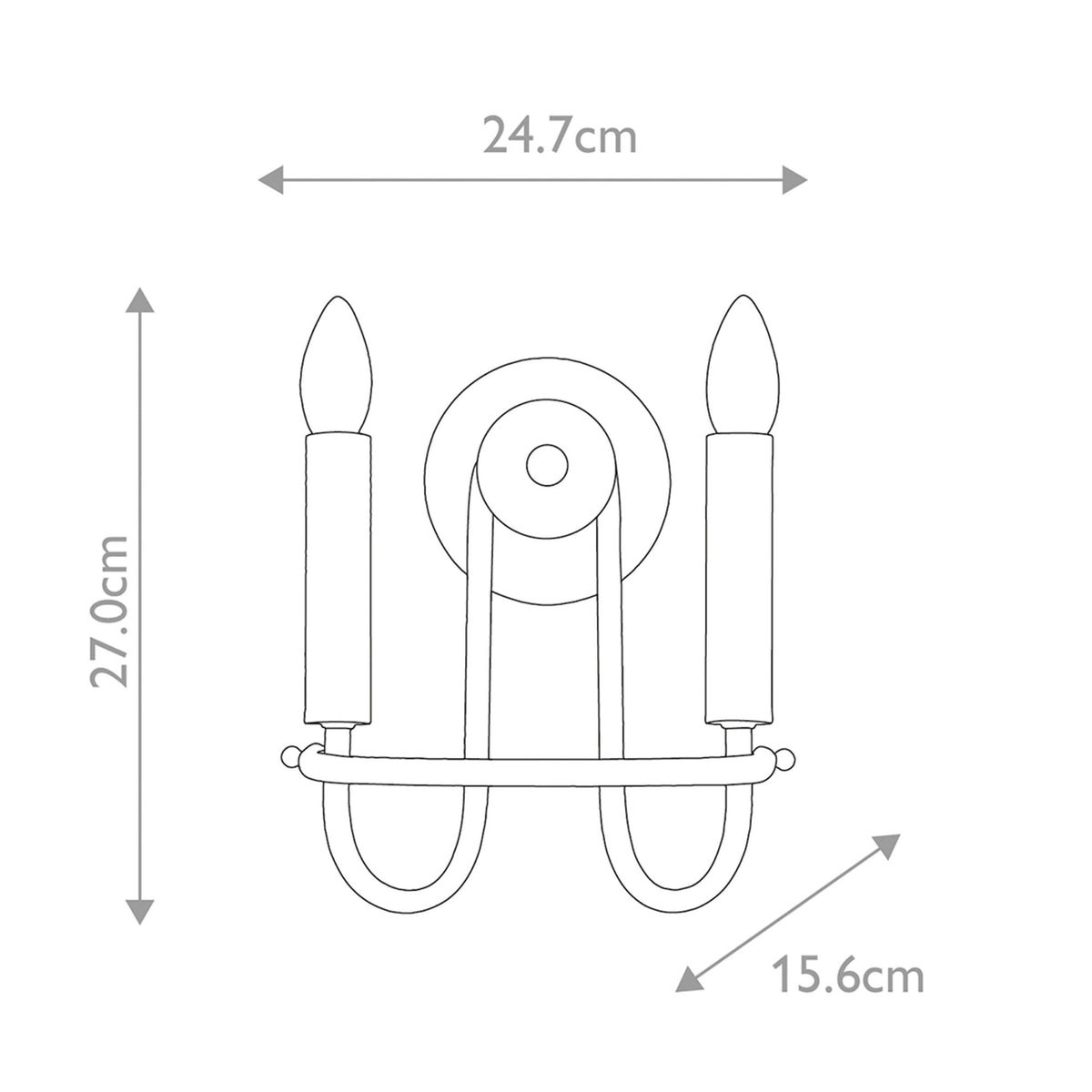 Capitol Hill Two Arm Wall Light in Black