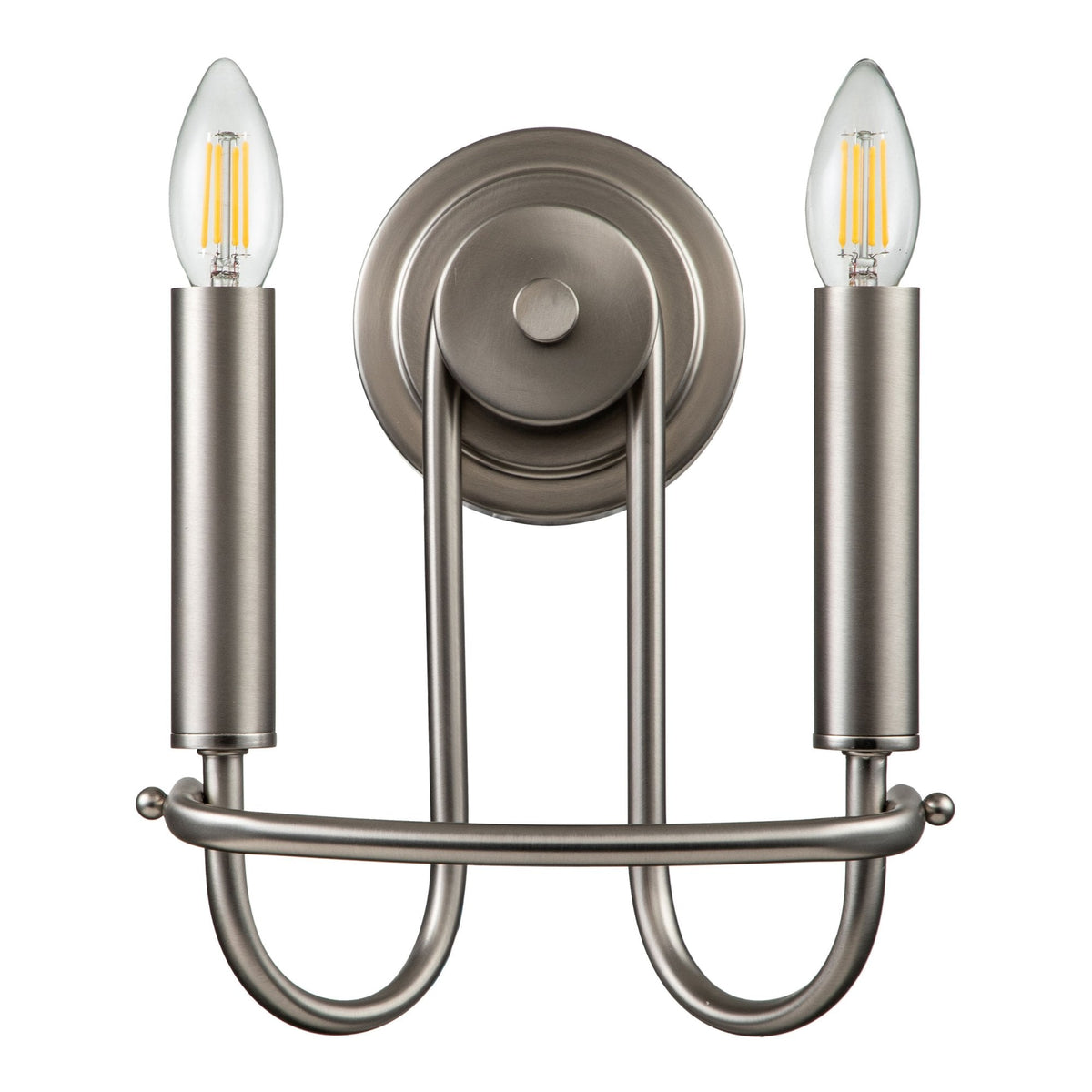 Capitol Hill Two Arm Wall Light in Brushed Nickel