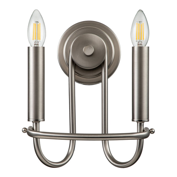 Capitol Hill Two Arm Wall Light in Brushed Nickel