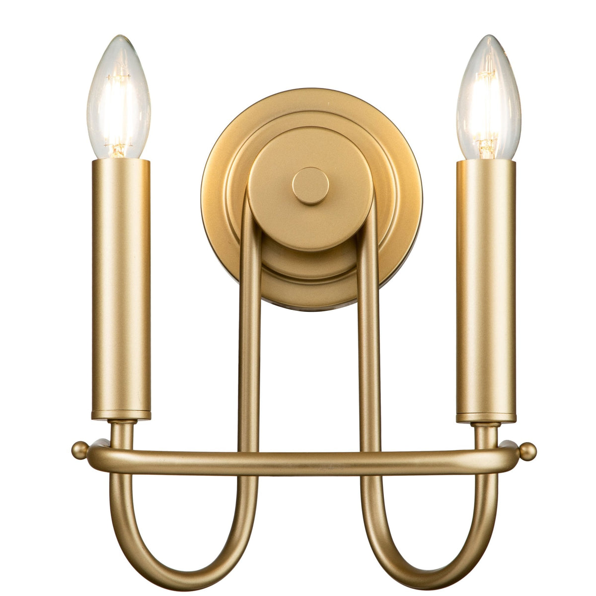Capitol Hill Two Arm Wall Light in Painted Natural Brass