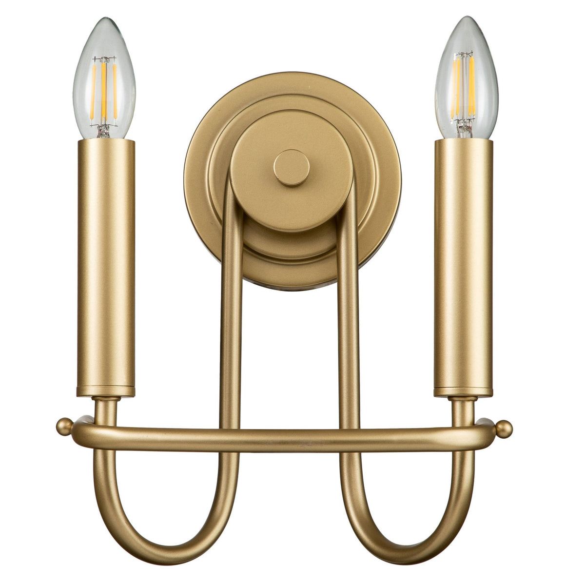Capitol Hill Two Arm Wall Light in Painted Natural Brass