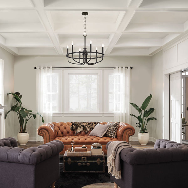 Capitol Hill Six Arm Chandelier Pendant in Black