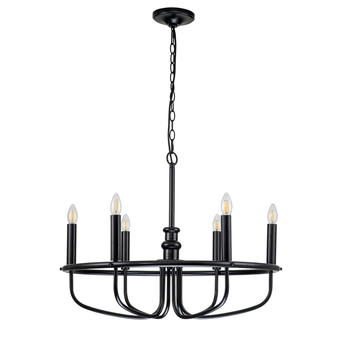 Capitol Hill Six Arm Chandelier Pendant in Black