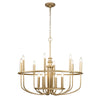 Capitol Hill Twelve Arm Chandelier Pendant in Painted Natural Brass